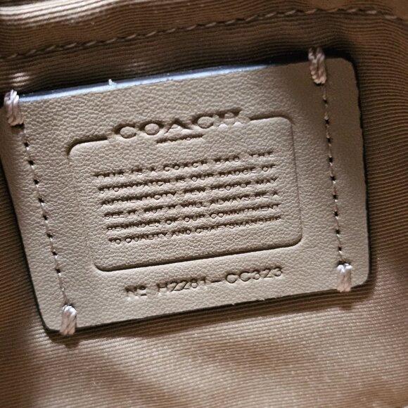 Coach Teri Shoulder Bag Purse In Signature Canvas and Embossed Snakeskin - Picture 8 of 8